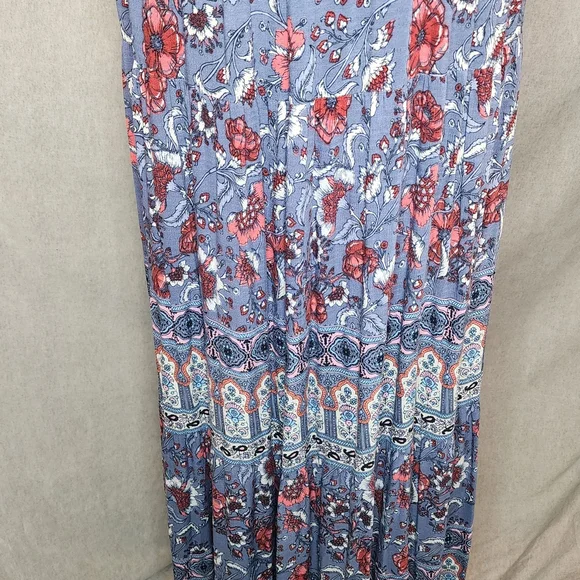 Knox Rose Blue and Red Floral Maxi Dress - Picture 6 of 10